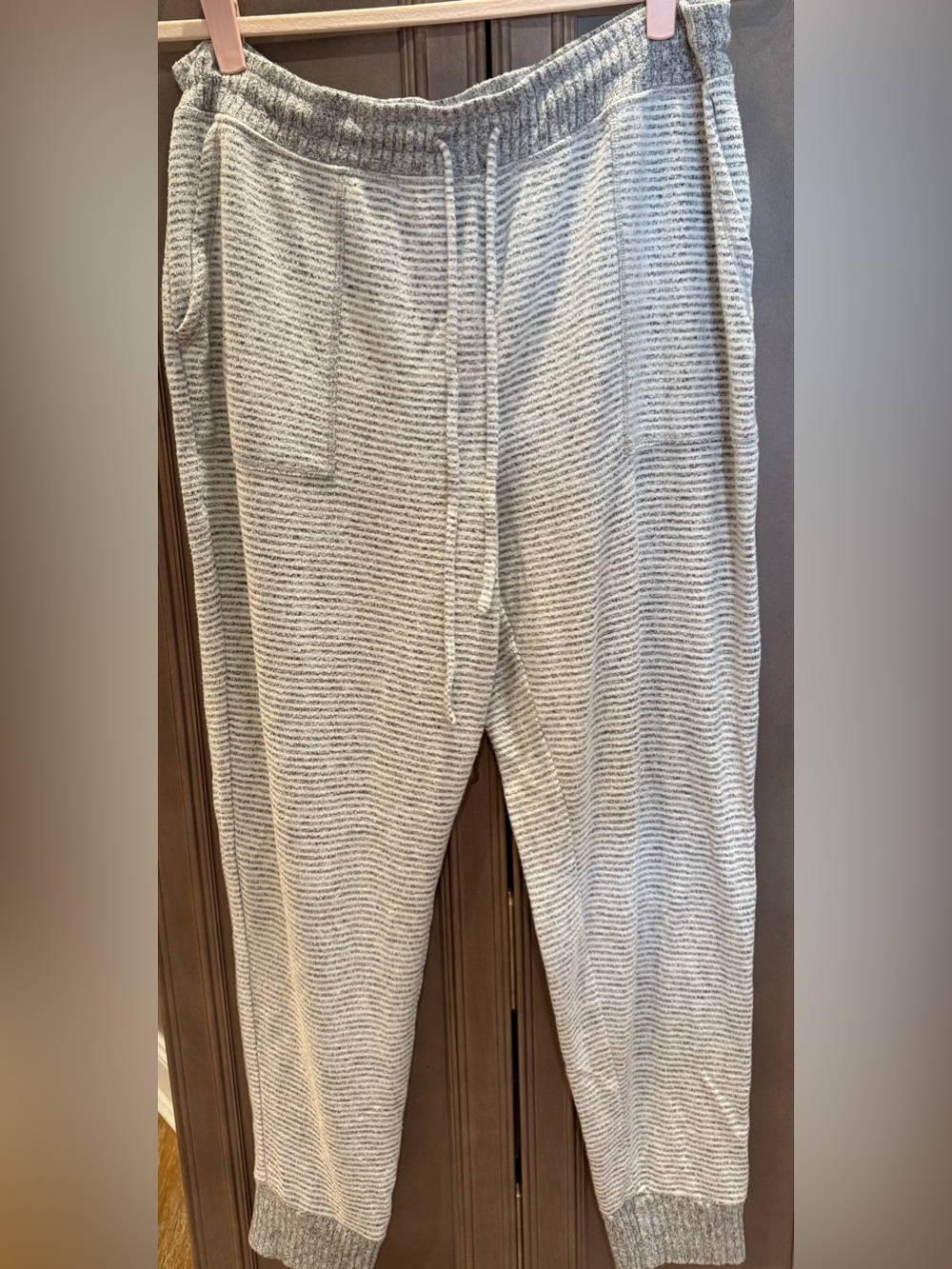 Soma Large Gray & White Knit Loungewear Sleep Pants